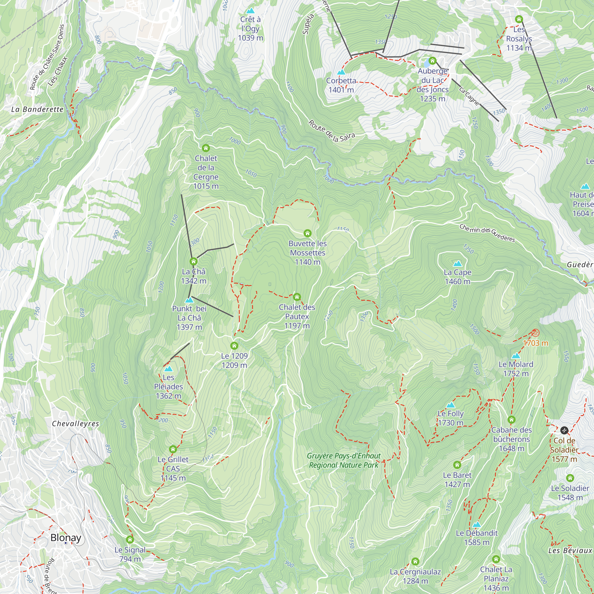 Chalet des Pautex map