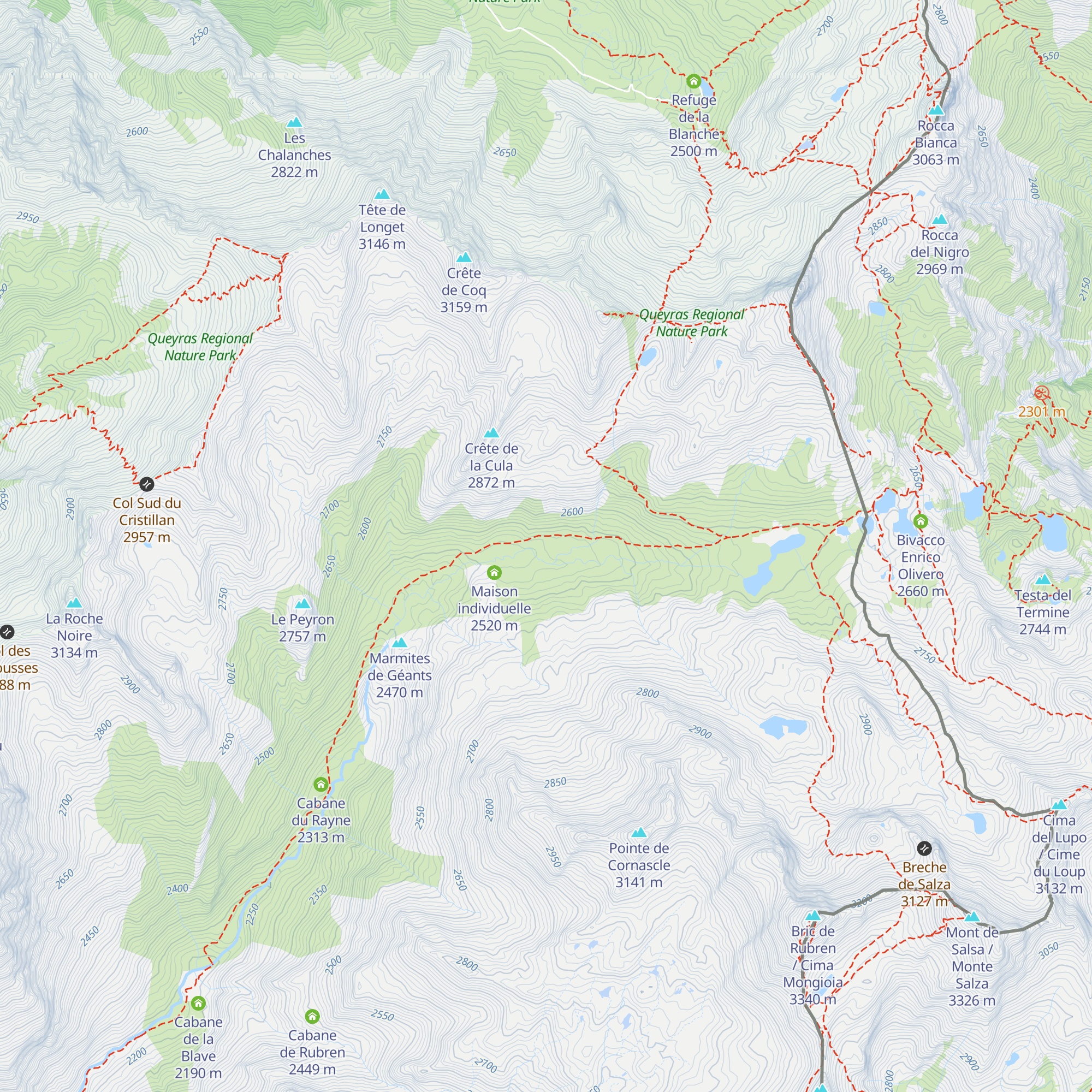 Cabane du Col map