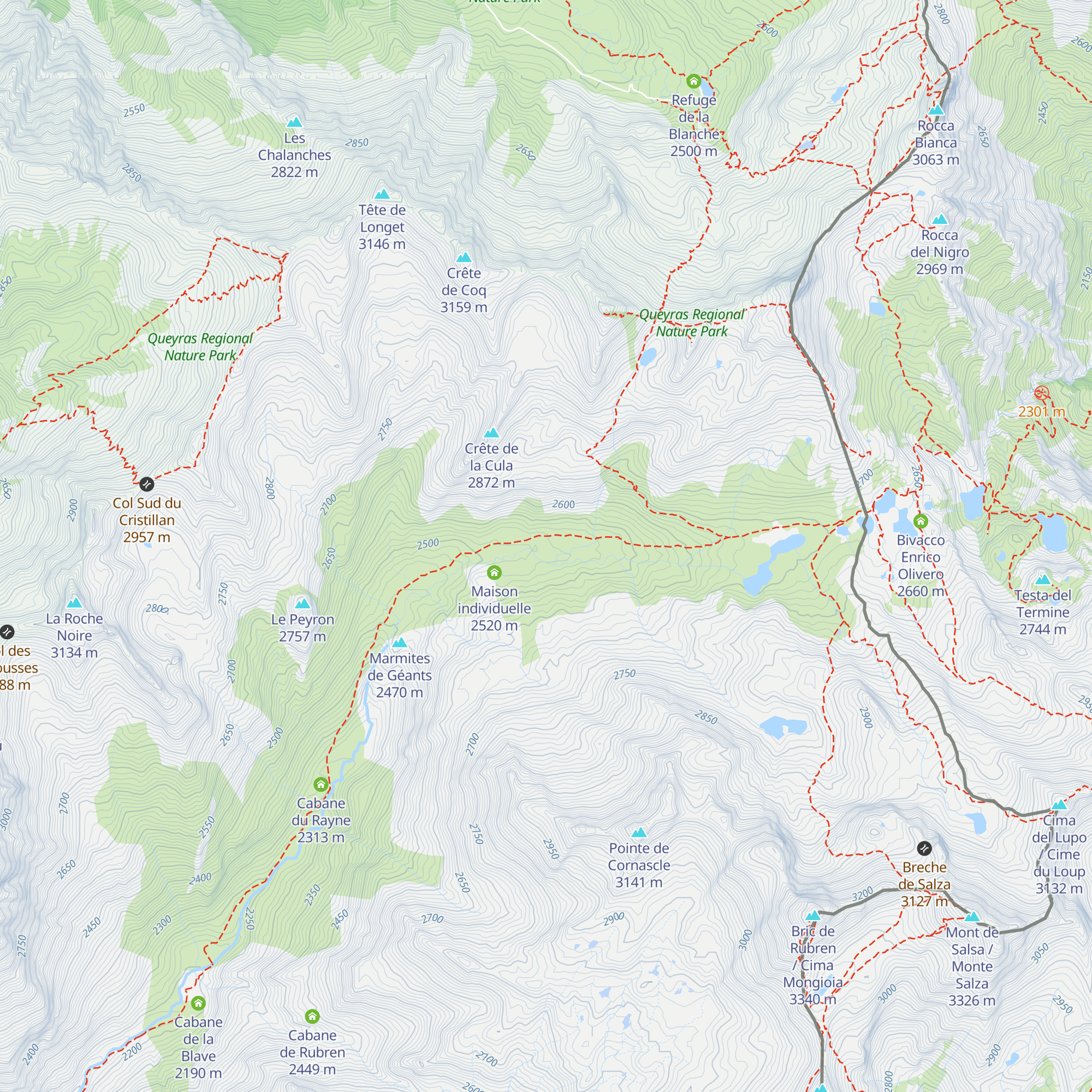 Cabane du Col map