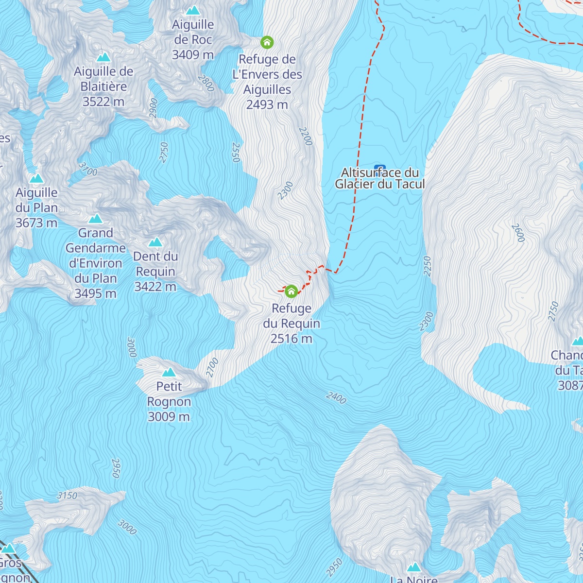 Refuge du Requin map