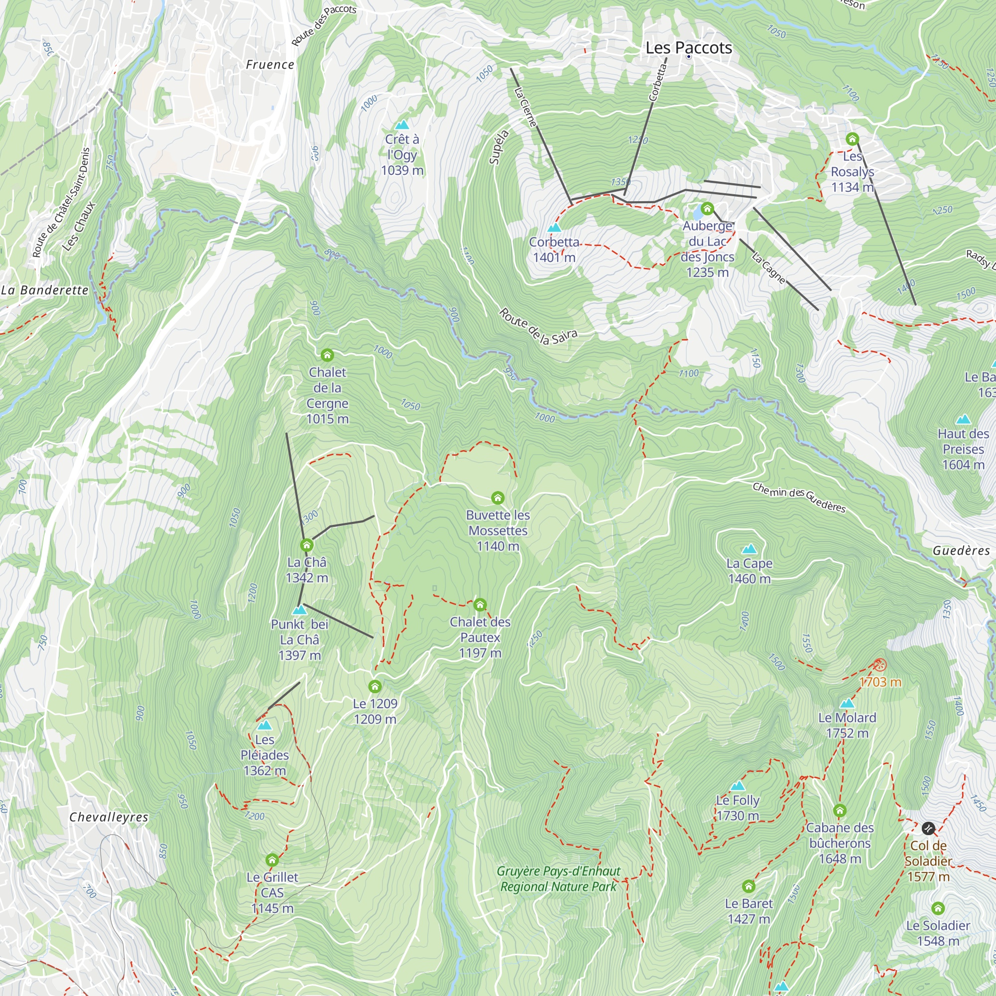 Buvette les Mossettes map