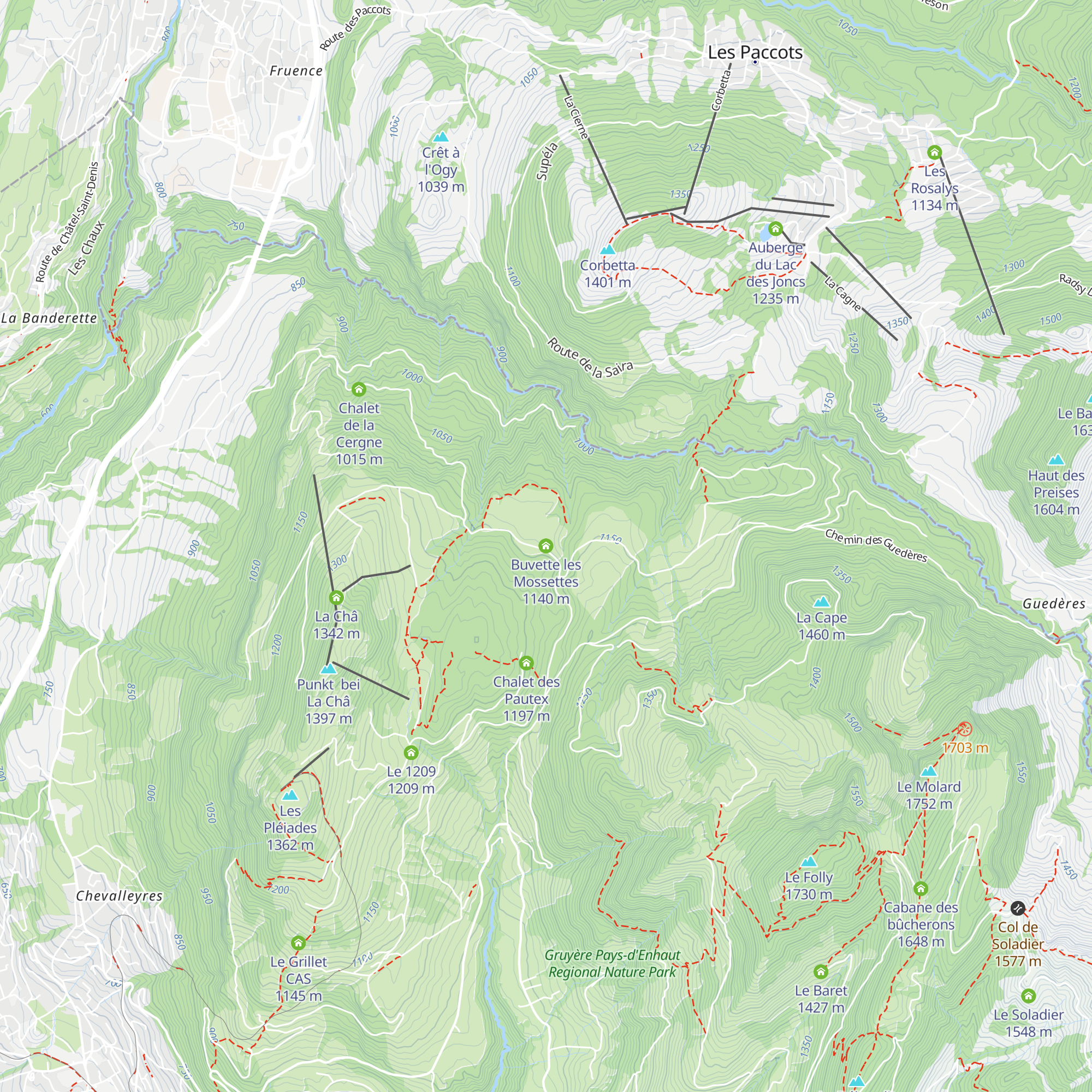 Buvette les Mossettes map