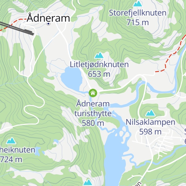 Map of Ådneram turisthytte