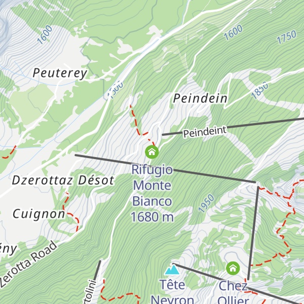 Map of Rifugio Monte Bianco