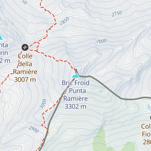 Map of Bric Froid / Punta Ramière