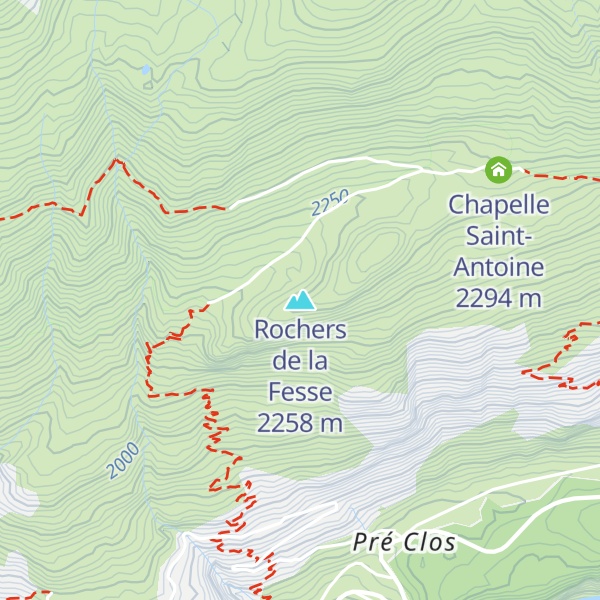 Map of Rochers de la Fesse