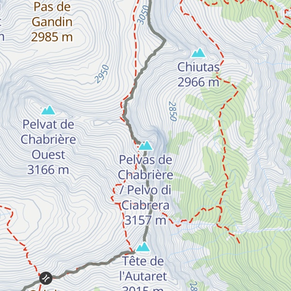 Map of Pelvas de Chabrière / Pelvo di Ciabrera