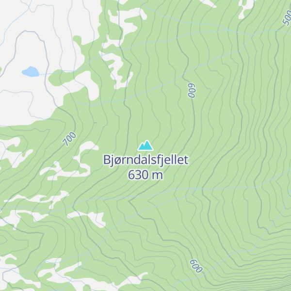 Map of Bjørndalsfjellet