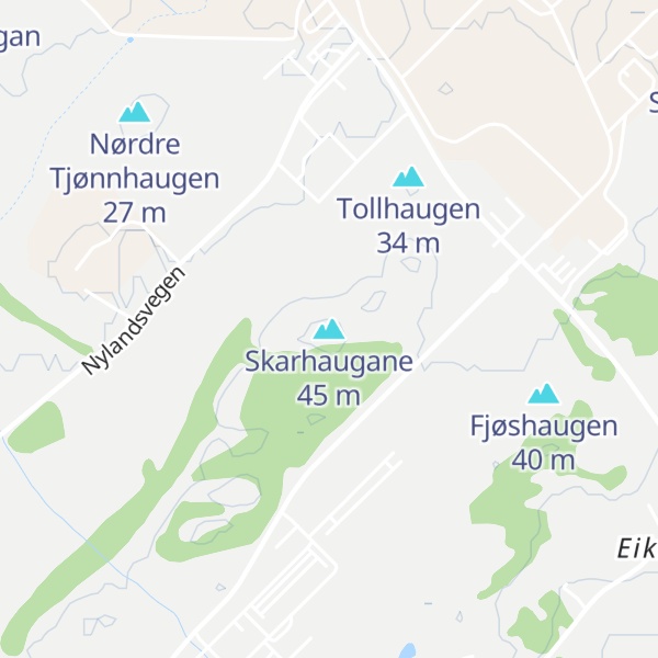 Map of Skarhaugane