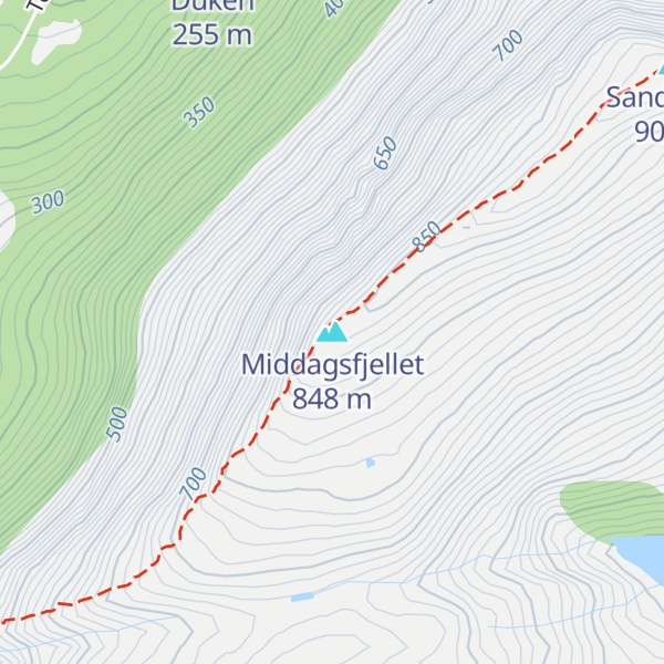 Map of Middagsfjellet