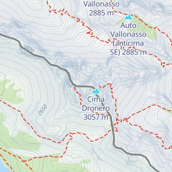 Map of Monte Oronaye / Tête de Moïse