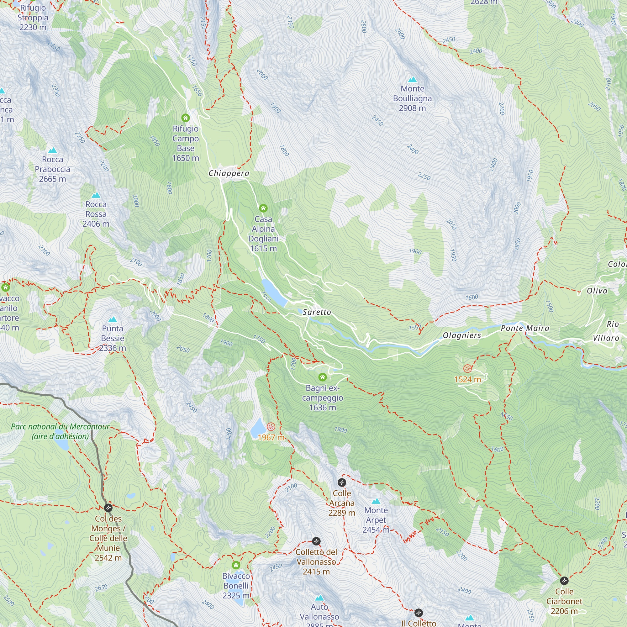 Colonia alpina Pietro Capello map