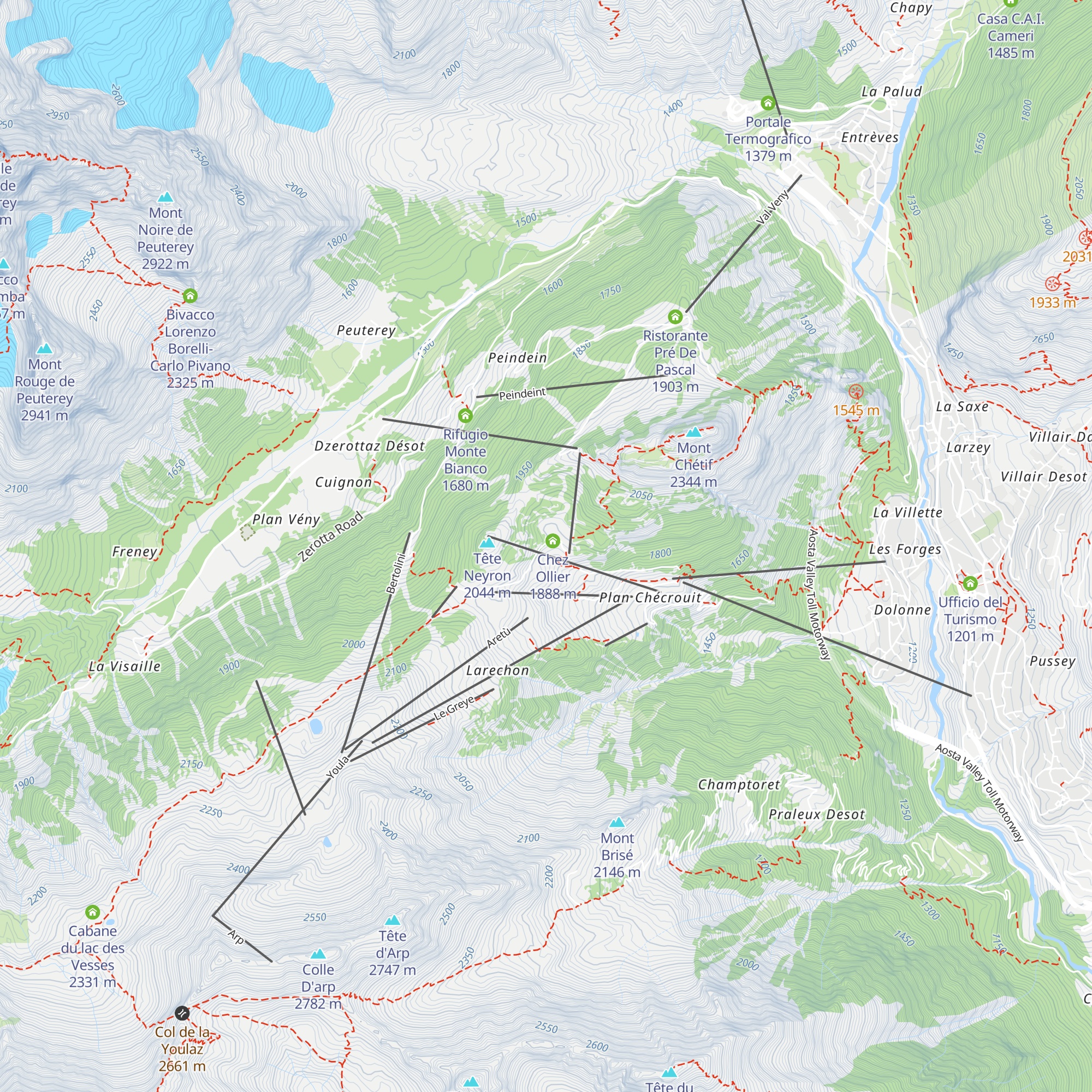 Le Randonneur Chez Ollier map