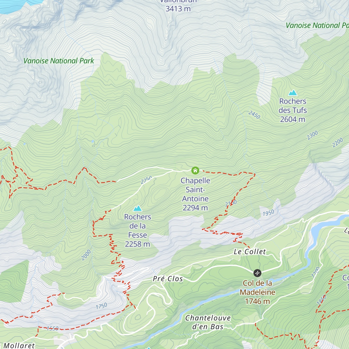 Refuge de Vallonbrun map
