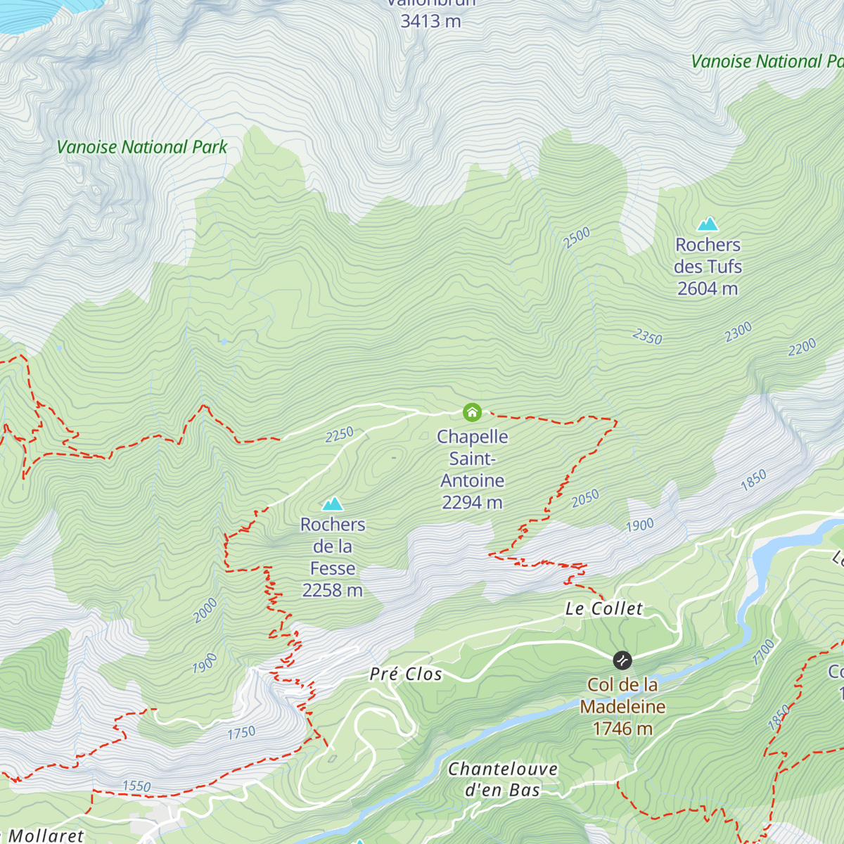 Refuge de Vallonbrun map