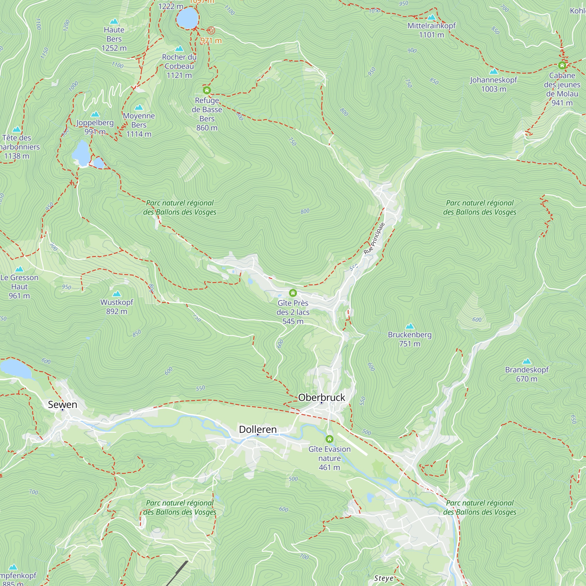 Gîte Près des 2 lacs map