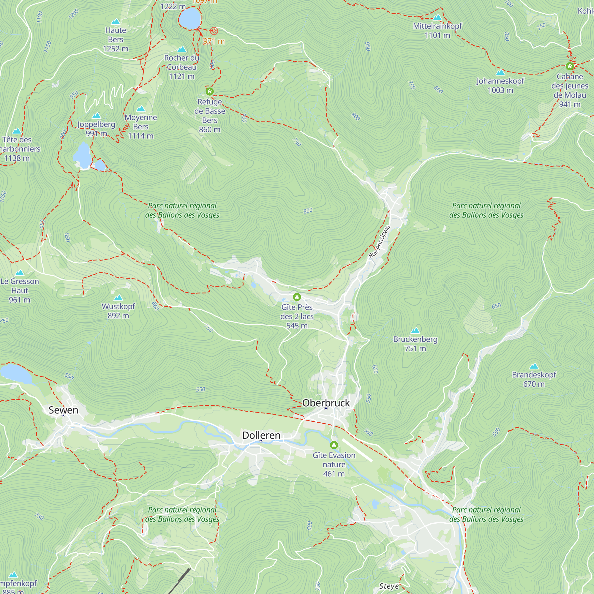 Gîte Près des 2 lacs map