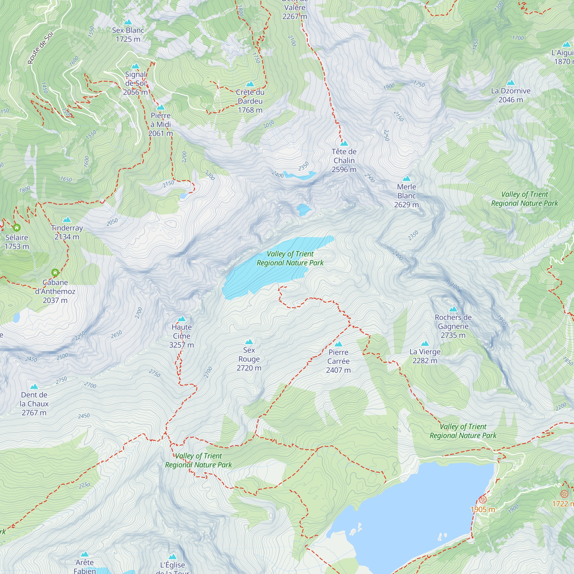 Refuge des Dents du Midi map