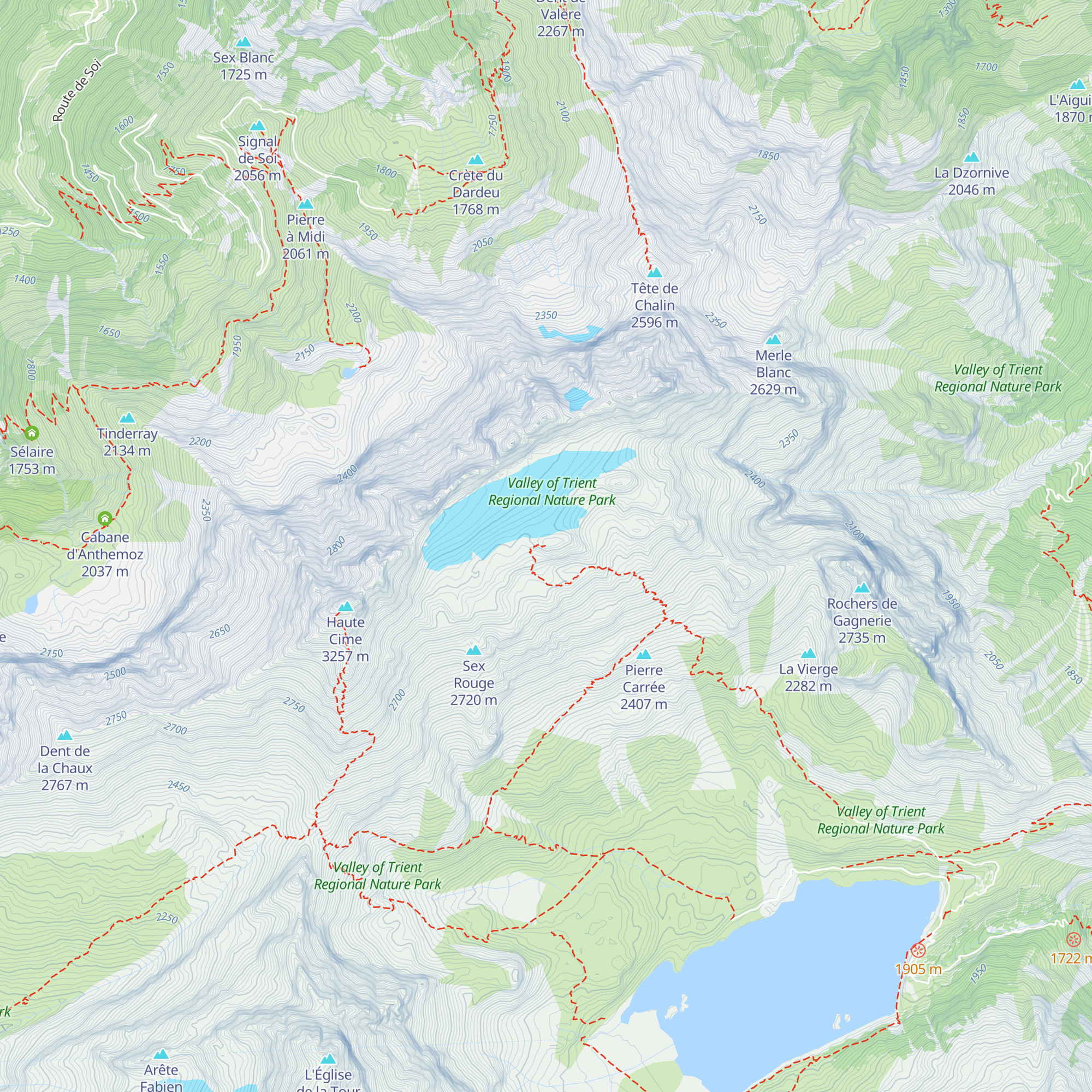 Refuge des Dents du Midi map