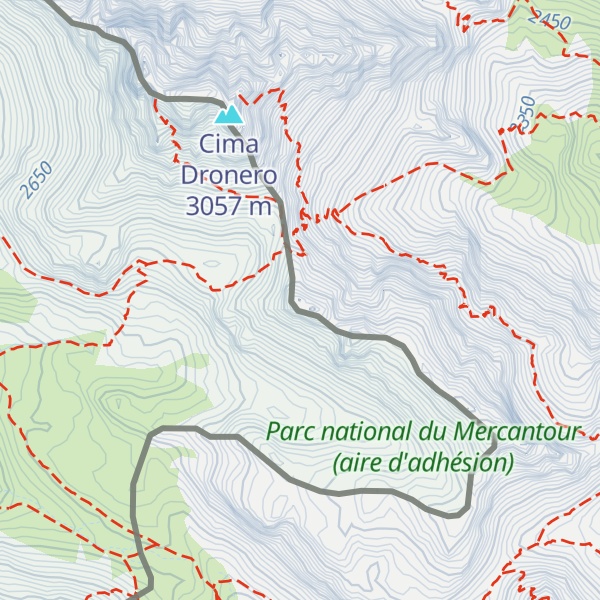 Map of Monte Feuillas / Tête de Feuillas