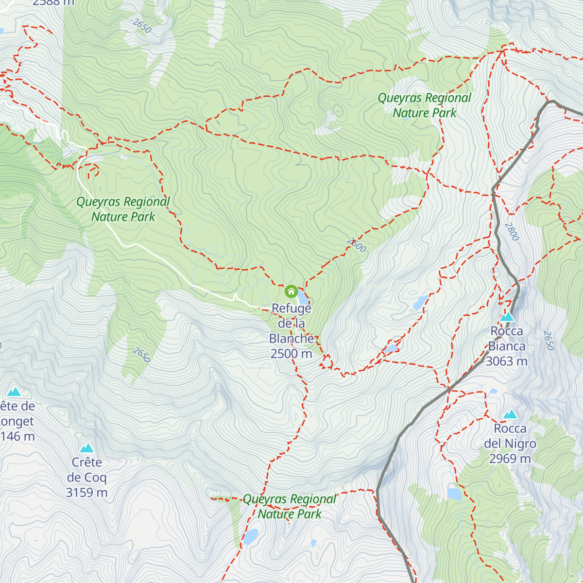 Refuge de la Blanche map