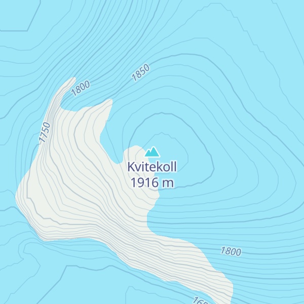 Map of Kvitekoll