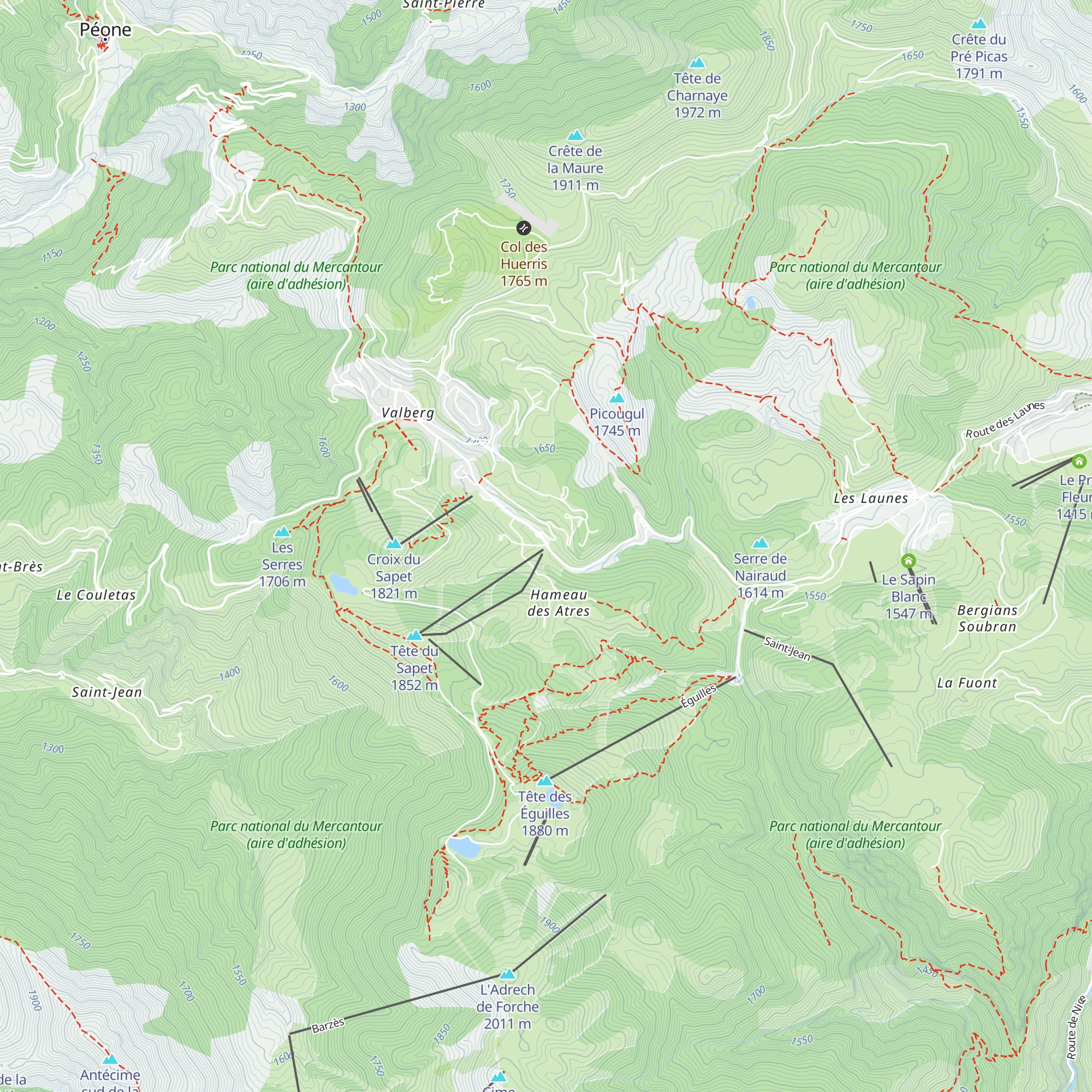 Le Blanchon Valberg map