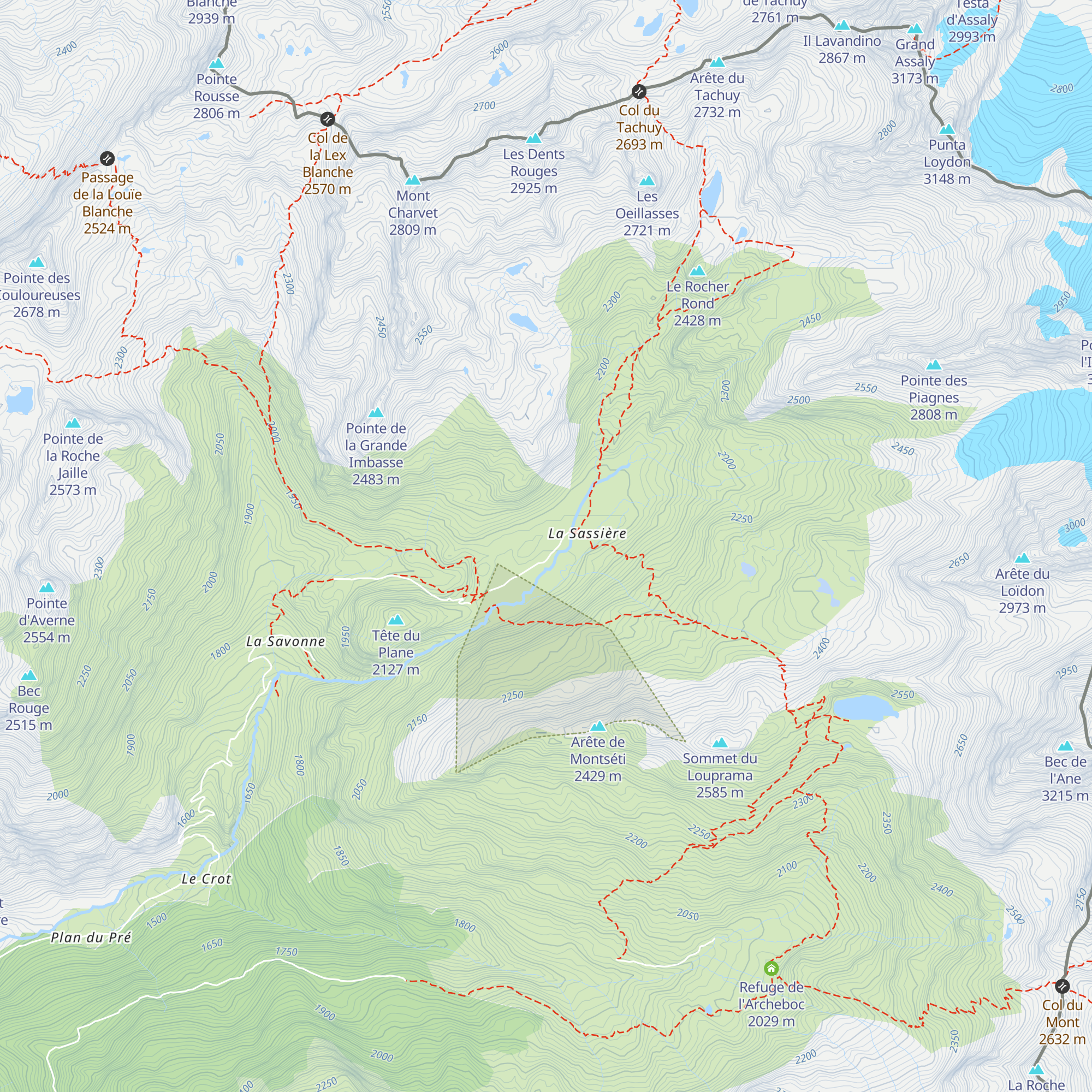 Refuge du Ruitor map