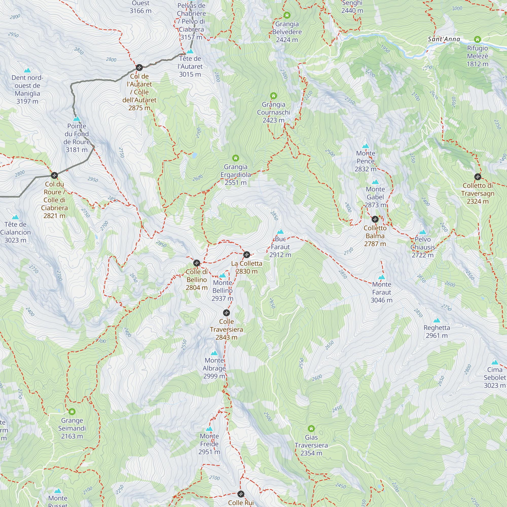 Bivacco Carmagnola map