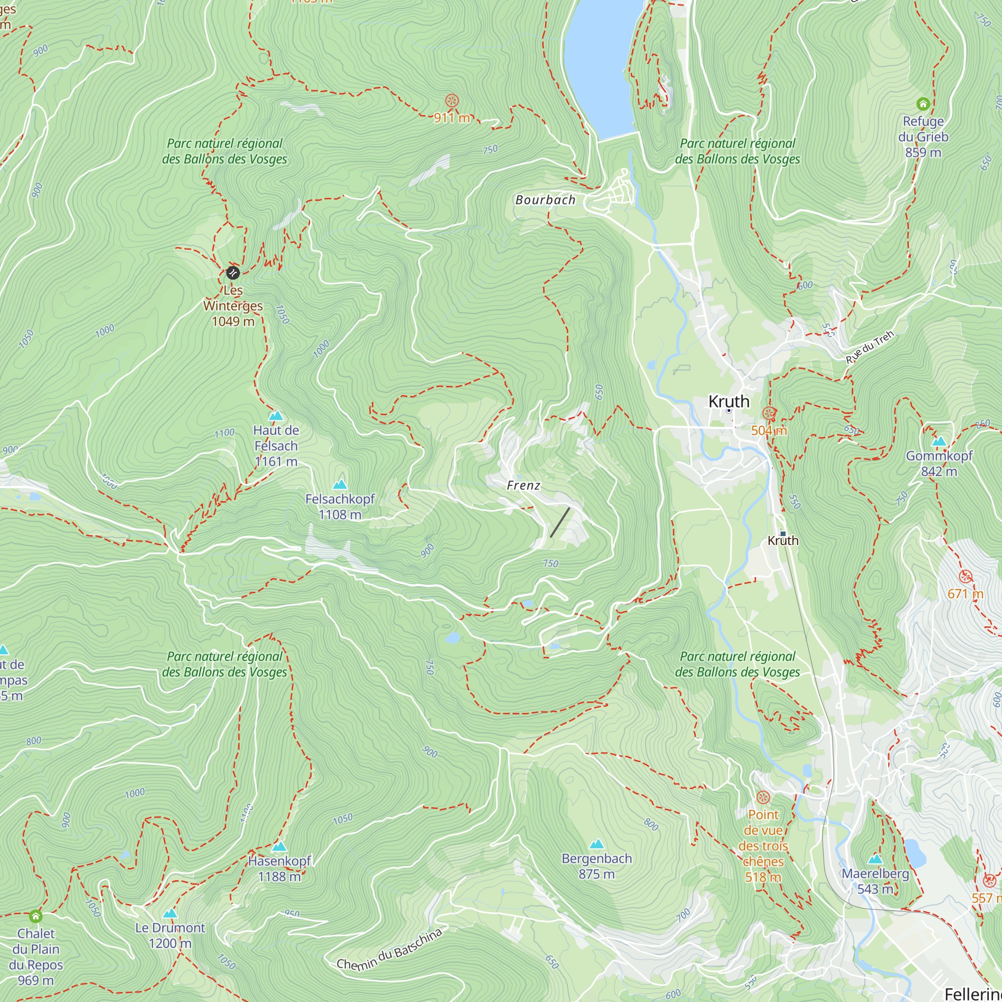Refuge ski map