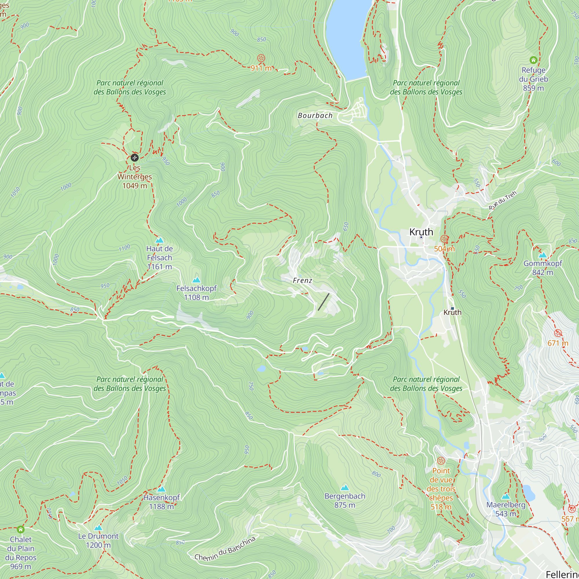 Refuge ski map