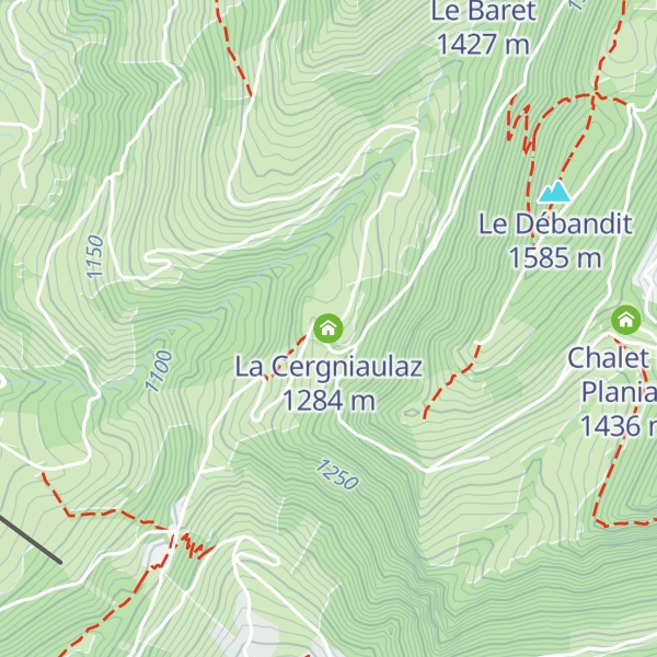 Map of La Cergniaulaz