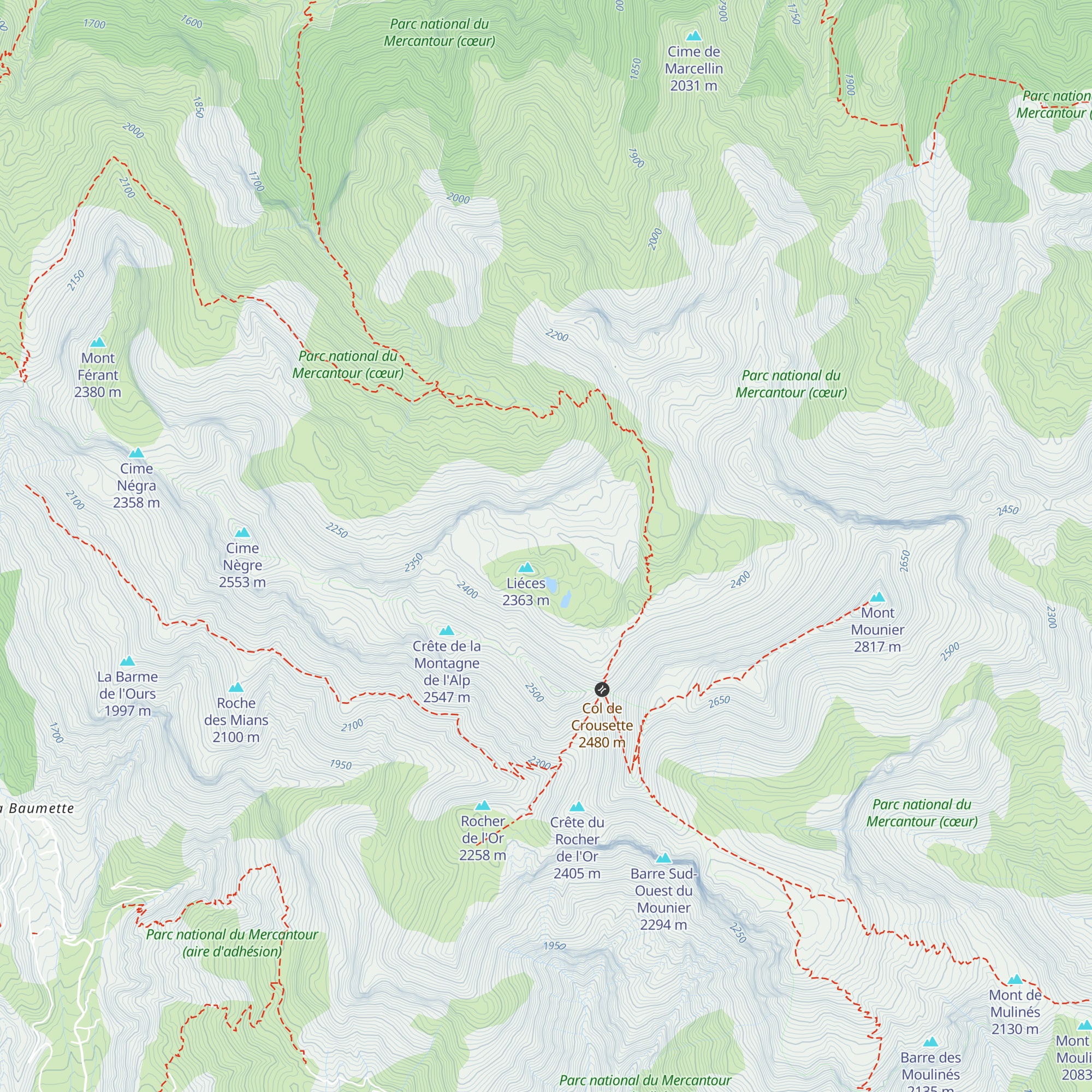 Cabane haute de Sallevieille map
