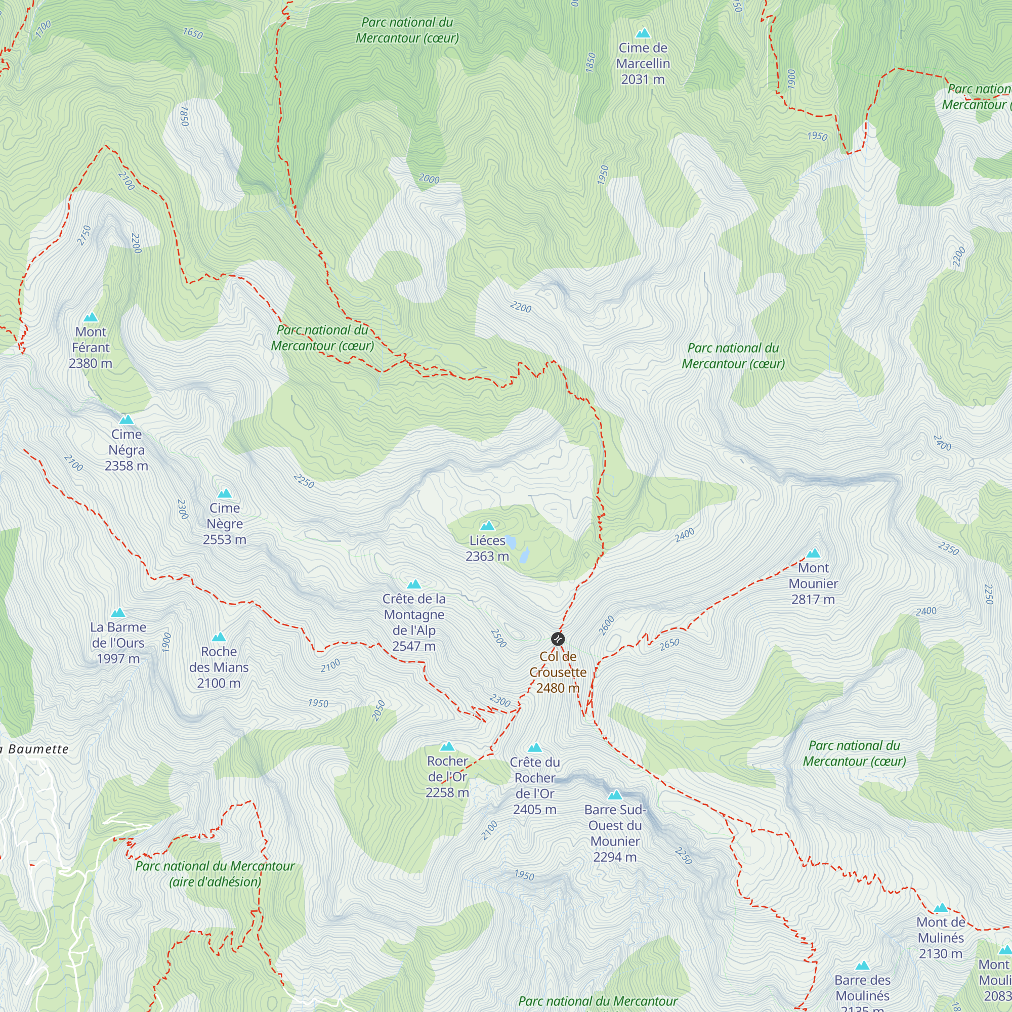 Cabane haute de Sallevieille map