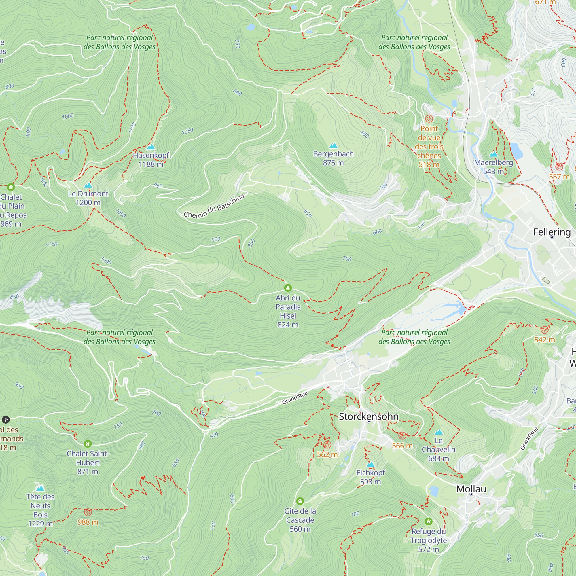 Abri du Paradis Hisel map