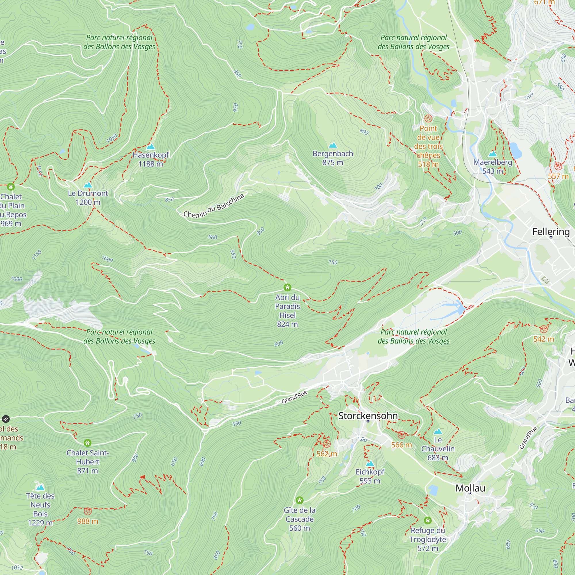 Abri du Paradis Hisel map