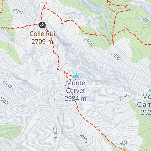 Map of Monte Cervet