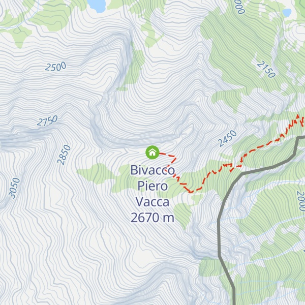 Map of Bivacco Piero Vacca