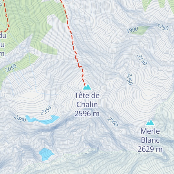 Map of Tête de Chalin