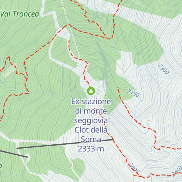 Map of Ex stazione di monte seggiovia Clot della Soma