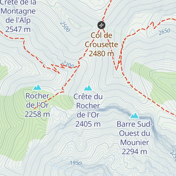 Map of Crête du Rocher de l'Or