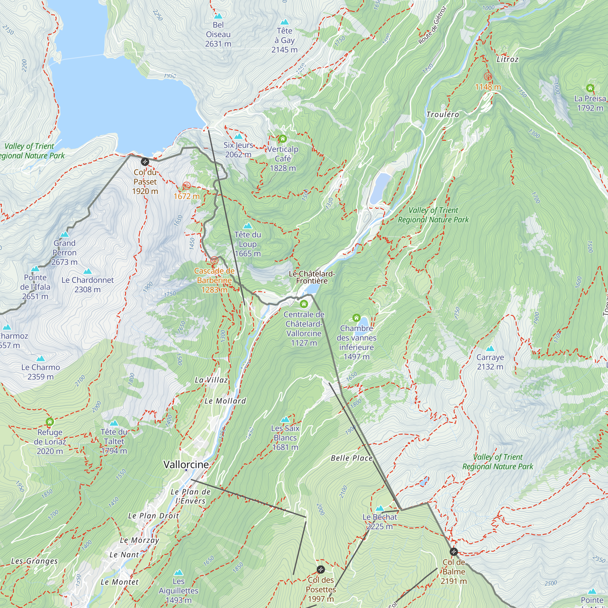 Centrale de Châtelard-Vallorcine map