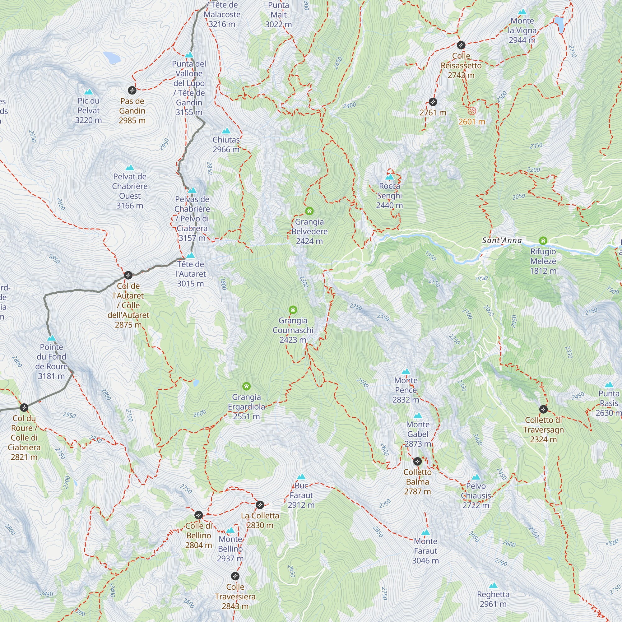 Grangia Lunga map