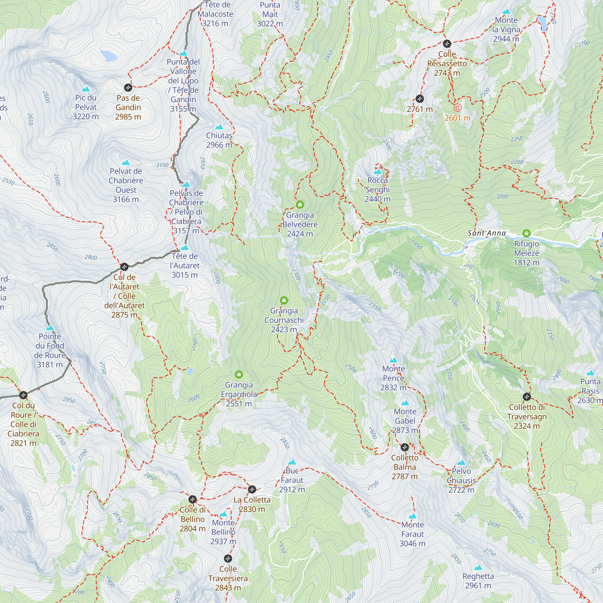 Grangia Lunga map