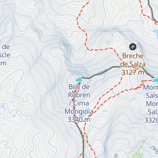 Map of Bric de Rubren / Cima Mongioia