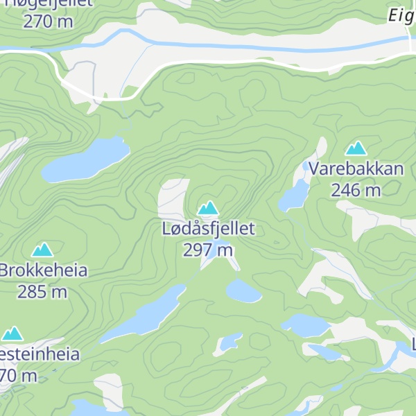 Map of Lødåsfjellet