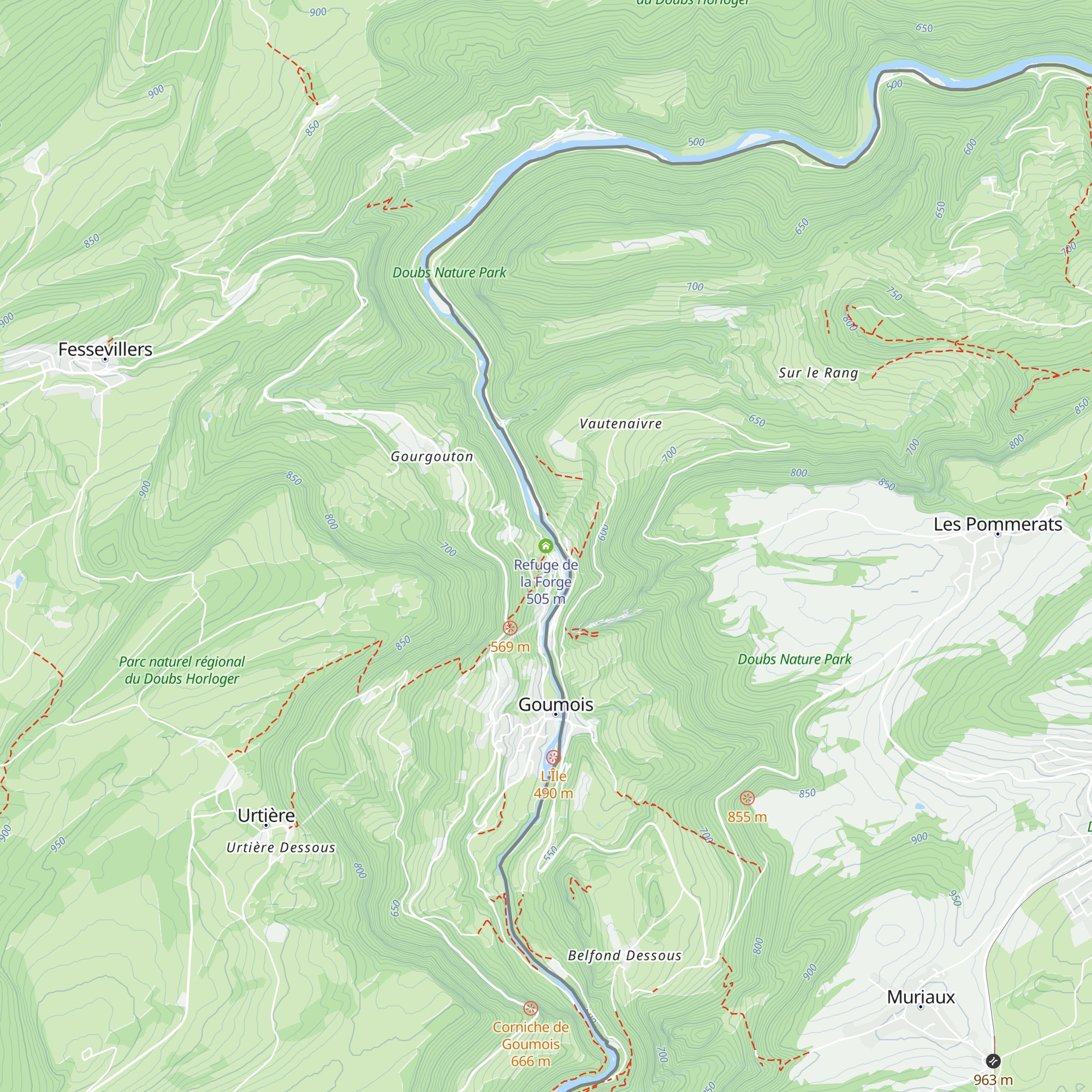 Refuge de la Forge map