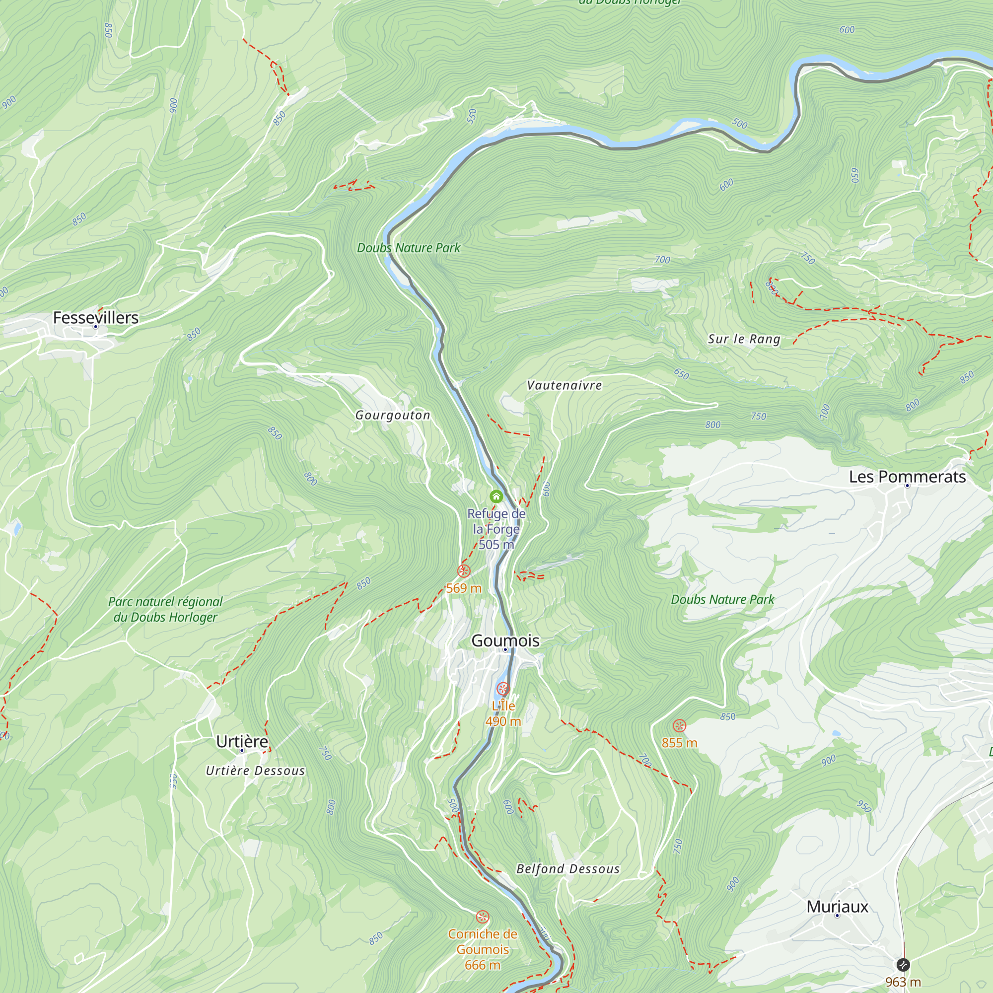 Refuge de la Forge map