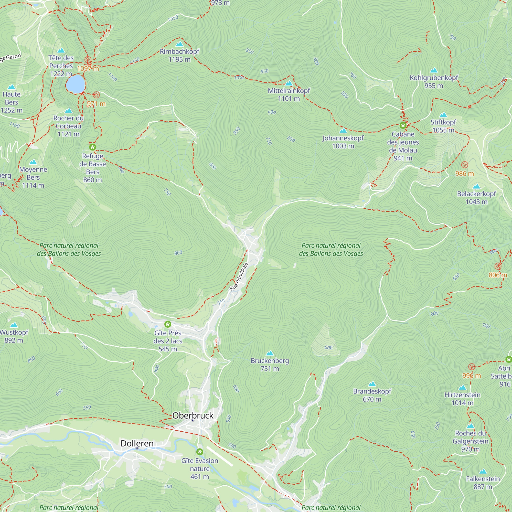 Gîte Au pied des lacs map