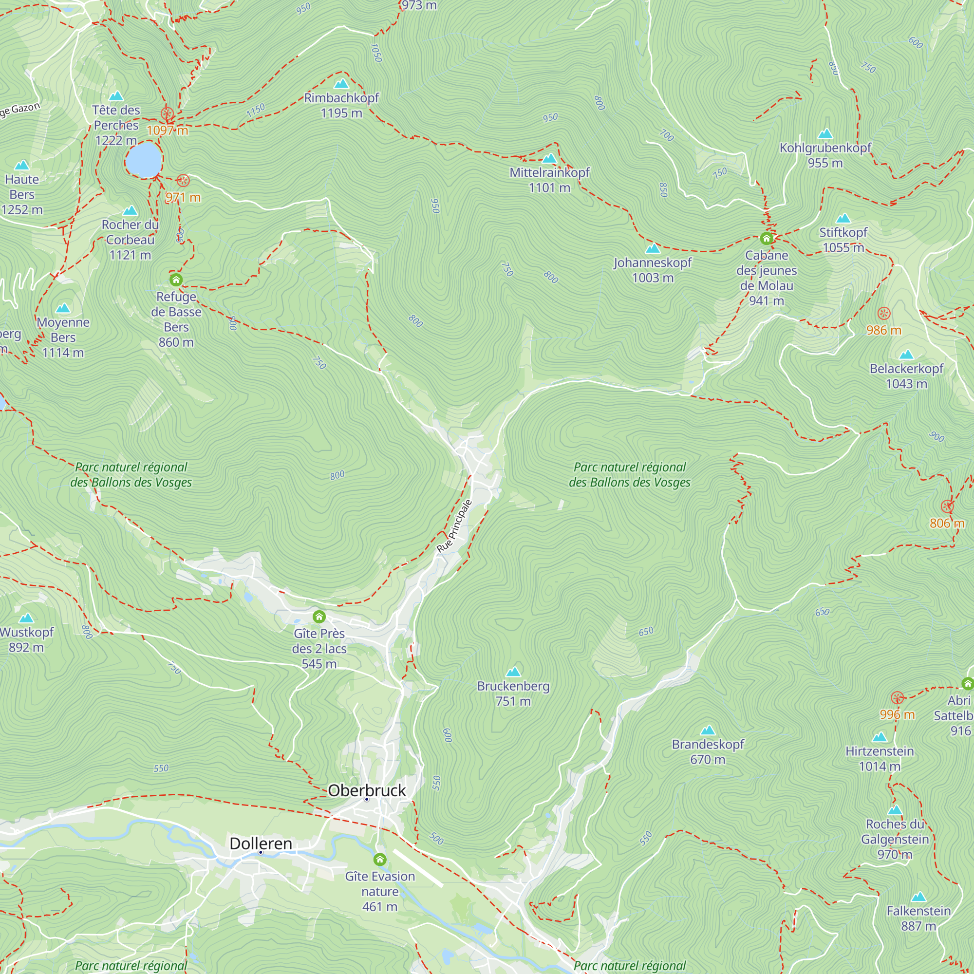 Gîte Au pied des lacs map